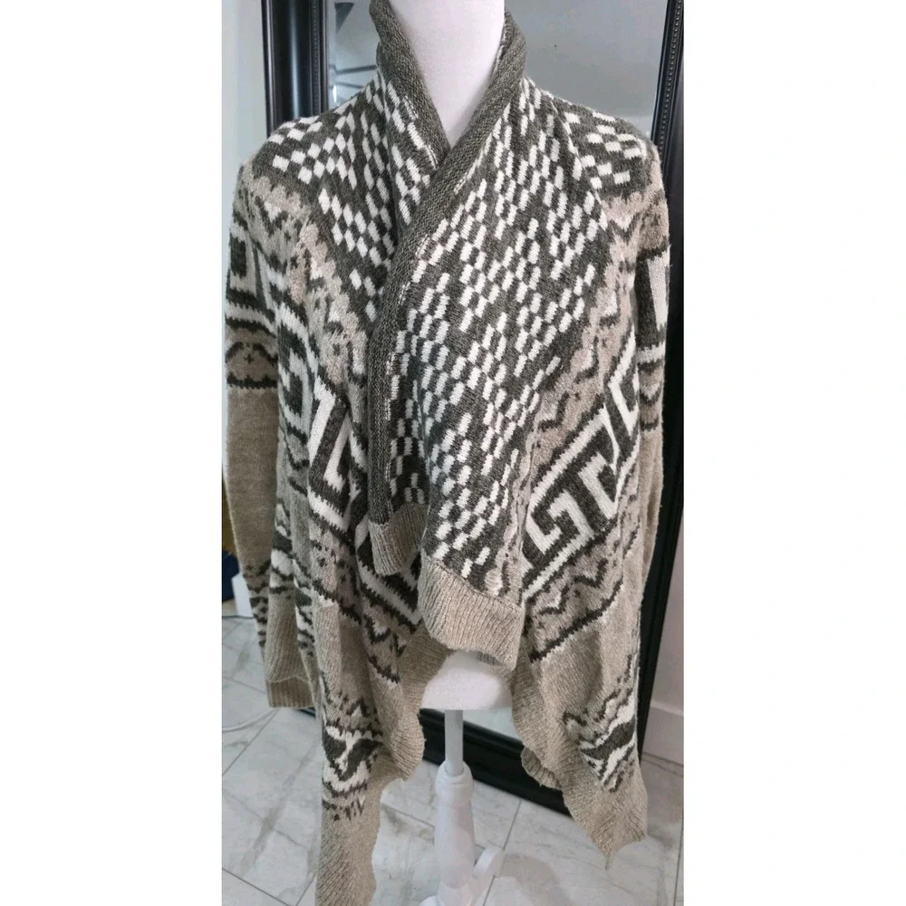 Vtg Abercrombie Fitch Artsy Tribal Knit Open Cardigan Jacket XS/S Boho Lagenlook - Picture 14 of 16